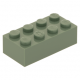 LEGO kocka 2x4, homokzöld (3001)